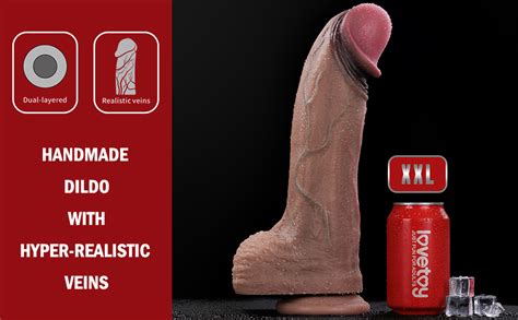 Amazon Handmade Dual Layered Xxl Silicone Realistic Dildo With Hyper Realistic Veins