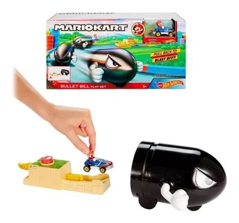 Mario Kart Bullet Bill Play Set Hot Wheels Mattel Juguete Env O Gratis