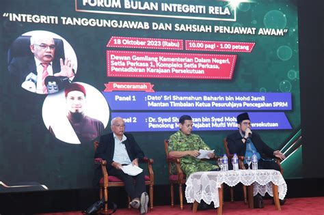 Oktober Rabu Forum Bulan Integriti Rela Integriti