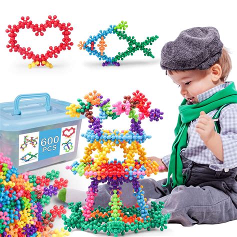 NEOACT 600 PCS Building Blocks Connect Toys,Interlocking Solid Plastic Educational Toys Sets for