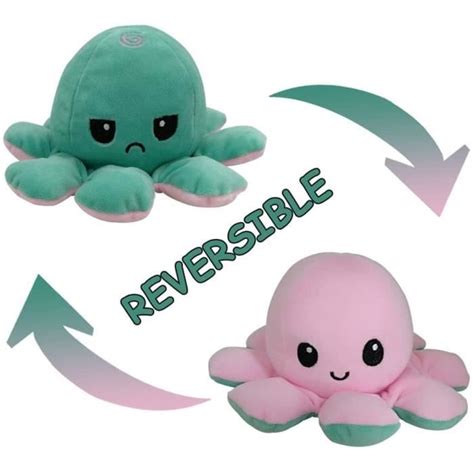 Peluche Poulpe Reversible Poupée en Peluche Double Face Flip Octopus