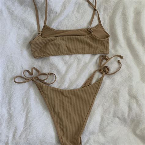 Tan Cheeky Frankies Bikini Small Barely Warn Depop