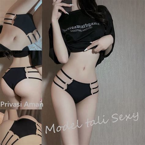 Jual COD Celana Dalam Wanita Model Tali Ukuran Jumbo Sexy Hot Low Waist G String Panties 3C255