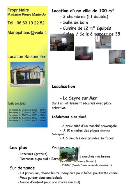 Calam O Location Maison T La Seyne Sur Mer