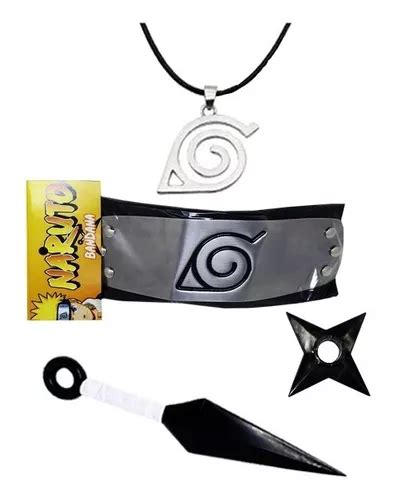 Kit Naruto Bandana Aldeia Da Folha Kunai Shuriken Colar Mercadolivre