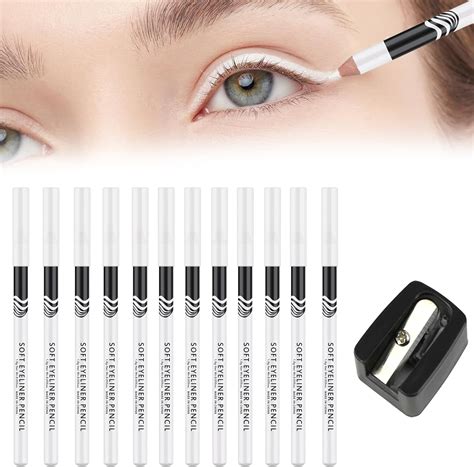 12 Pcs White Eyeliner Pencil White Eye Pencil For Use It As A Eyeliner Highlighter Eye Shadow