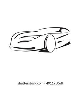 Car Silhouette Logo Sketch Vector Stock Vector Royalty Free