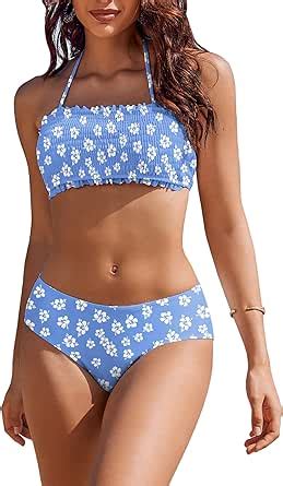 Amazon Ai Mage Bikini Set For Women Two Piece Swimsuits Floral Bathing Suit Bandeau