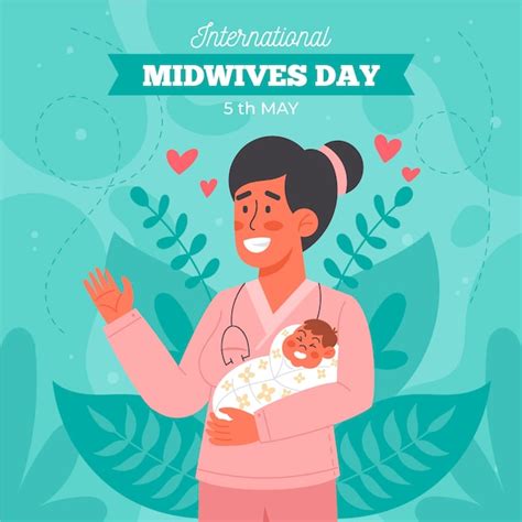 Free Vector Organic Flat Midwives Day Illustration