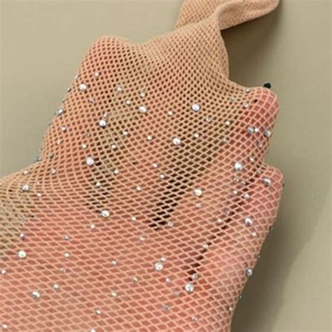 Meia Calça Arrastão Nude Preto Branco Pele Strass Brilho TOTAL BR Meia Calça Feminina