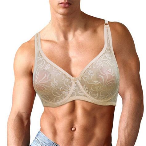 Crossdresser Men Bra Ultra Thin Lace Brassiere Underwire Sissy Sexy Lingerie BHS EBay