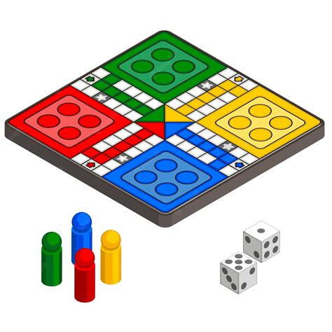 Настольная игра людо в другом ракурсе | Премиум векторы