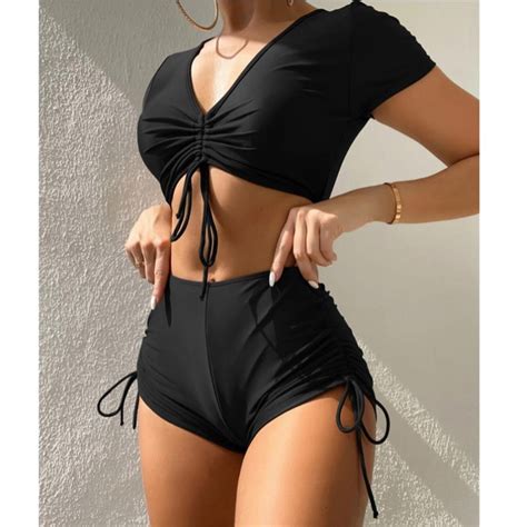 Swimwear For Girls Women Striped Push Up High Cut Hight Waist Bikini