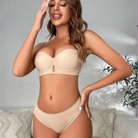 Conjunto De Suti E Cueca Push Up Liso Monocrom Tico Para Mulheres Ntimas Sensuais Lingerie