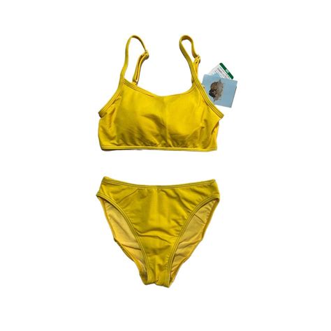 BNWT Yellow Fiorucci Three Piece Bikini Complete Depop