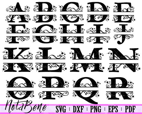 Simple Split Bold Serif Alphabet Monogram Svg Split L