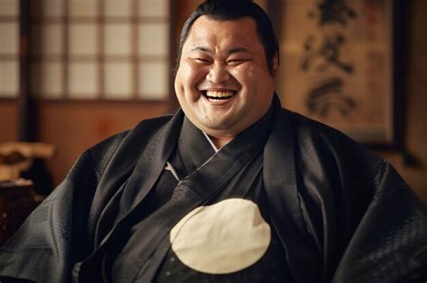 Japanese Sumo Wrestler Smiling And Looking At The Camera Premium Ai