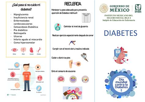 Triptico Diabetes Imss Recuerda Mantener Tu Peso Adecuado Para