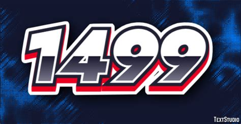 1499 Text Effect and Logo Design Number