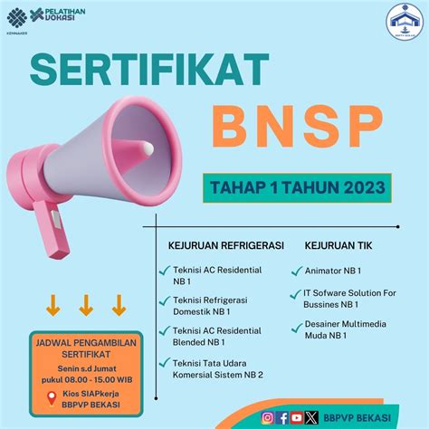 Sertifikat Bnsp Tahun 2023 Yang Sudah Tersedia Di Kios Siapkerja Blk
