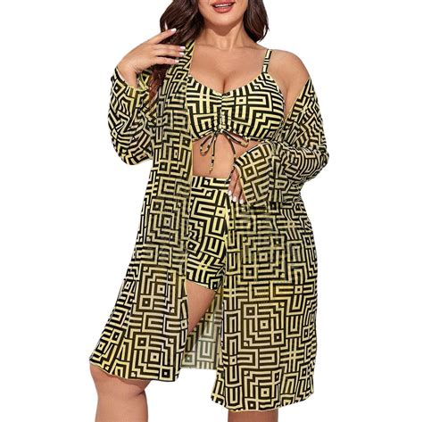 Caivo Women Swimwear New Large Swimsuit Bikini Plus Size Swimsuit Cozy Beach Vacation Summer