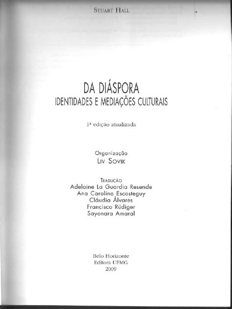 Da Diáspora Identidades E Mediações Culturais - A Questão Multicultural - Da Diaspóra Identidade e Mediações Culturais ...