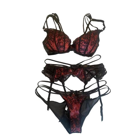 Honey Birdette Lingerie Set Bra Garter G String Is Depop