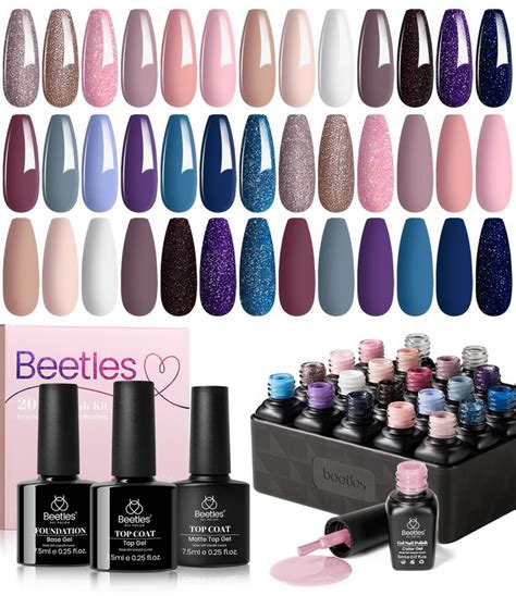 Beetles Pink Gel Polish Set Colors Hot Pink Alluring Sweetie Collection Nude Purple Glitter