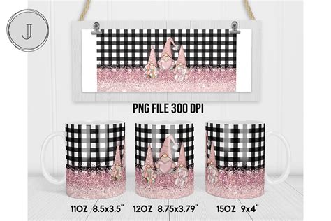 Gnome Valentine Pink Heart Glitter Mug2 Graphic By Join29design