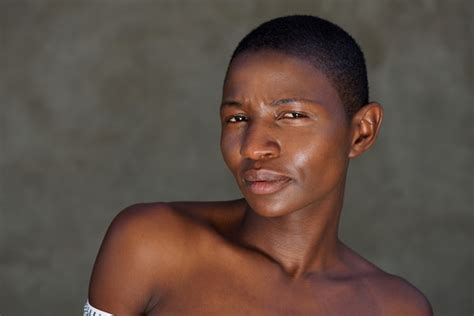 Premium Photo Beautiful African Woman Staring With Naked Shoulders