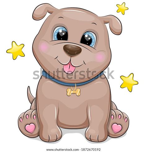 Cute Cartoon Puppy Blue Eyes Vector Stock Vector Royalty Free