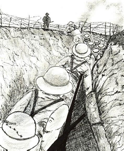 Trench Warfare Ww1 Drawing Np