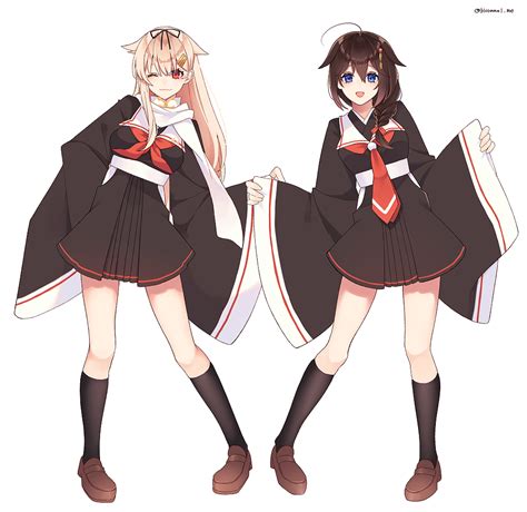 Safebooru 2girls Adapted Costume Ahoge Black Dress Black Hair Black