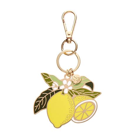 Lemon Drop Enamel Key Ring Indigos Jewellery