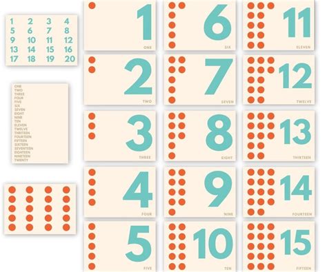 Printable Montessori Number Flash Cards 1 20 Preschool Etsy Ireland