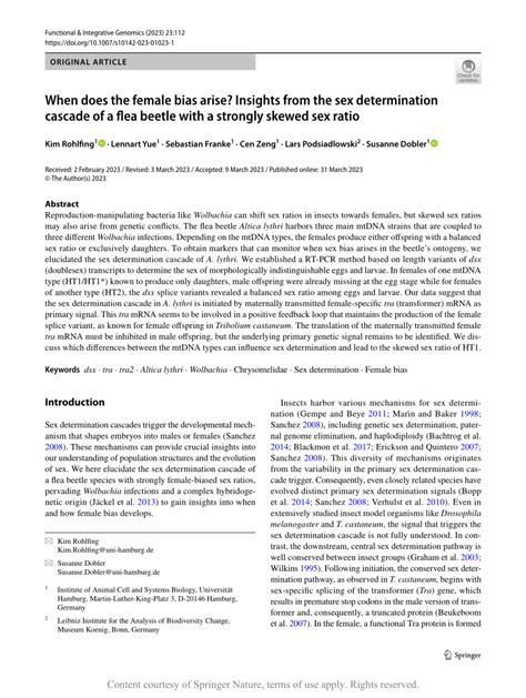 Pdf When Does The Female Bias Arise Insights From The Sex