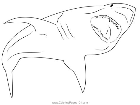 Angry Shark Coloring Page for Kids - Free Sharks Printable Coloring
