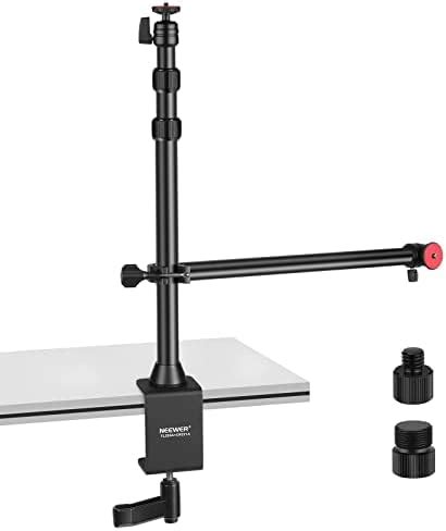 NEEWER Camera Desk Mount Stand With Two Auxiliary Holding Arms