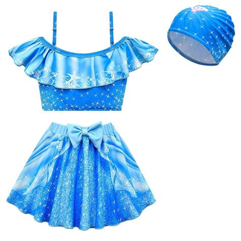 Girls Pieces Swimsuit Rapunzel Ariel Cinderella Aurora Bikini Princess Swimwear Size T