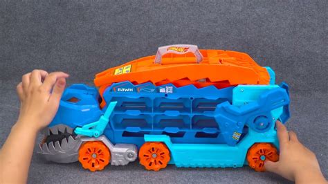 Hot Wheels Collection Unboxing Review ASMR Hot Wheels City Ultimate T Rex Transporter YouTube