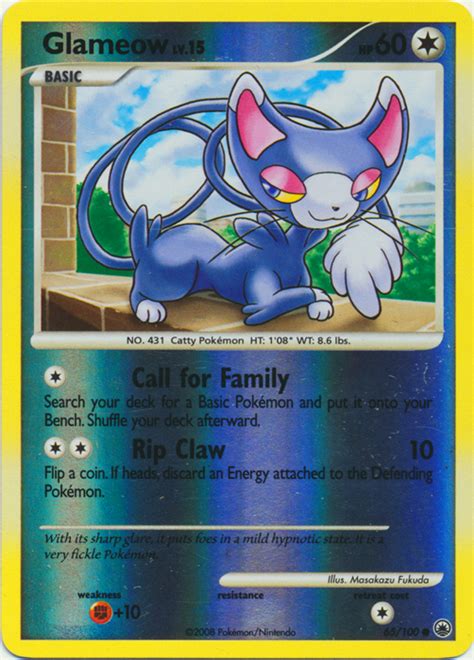 Pok Mon Diamond Pearl Majestic Dawn Card Glameow Parallel Reverse