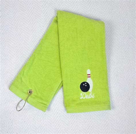Personalized Bowling Towel With Grommet And Hook Add Name Custom