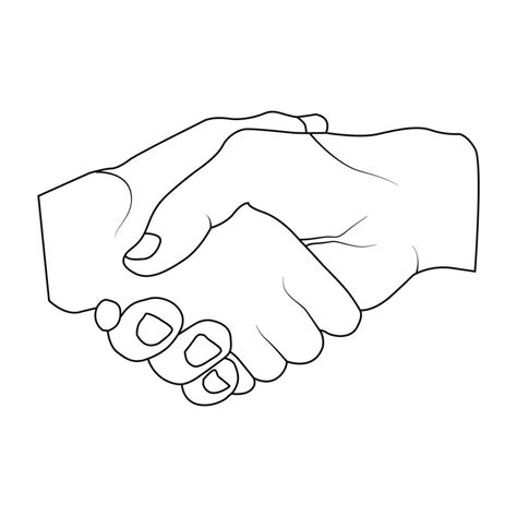 Handshake Line Art Vector Illustration Vector Art At Vecteezy