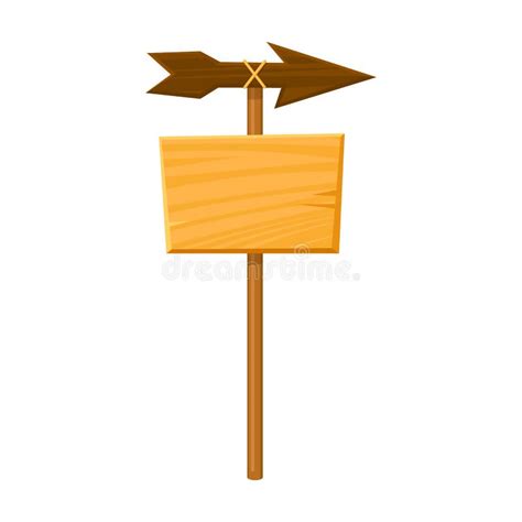 Wood Post Sign Icon Cartoon Style Stock Vector Illustration Of Copy