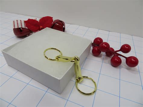 Snaffle Key Chain With Solid Brass Bit And Plated Orings