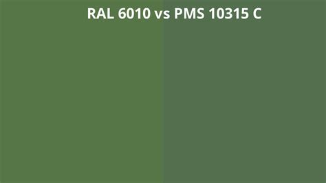 RAL 6010 vs PMS 10315 C | RAL Colour chart UK