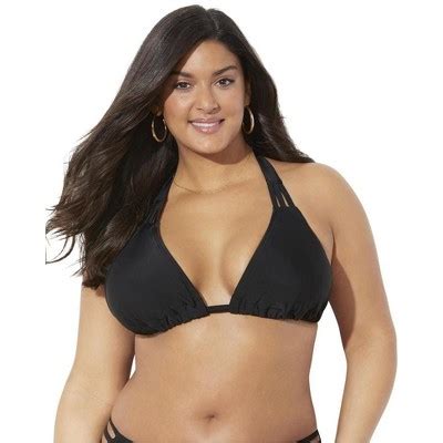 Swimsuits For All Women S Plus Size Beach Babe Triangle Bikini Top Black Target