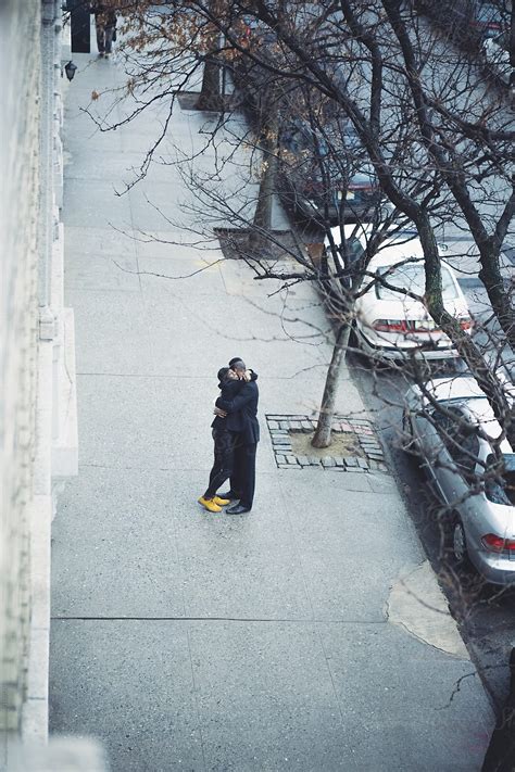 PDA Gay Black Men Lovers Expressing Love For Each Other In Public By