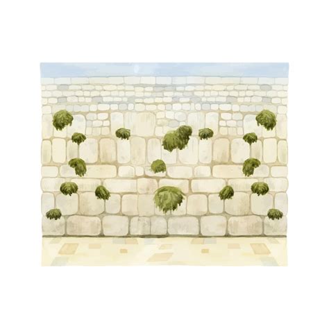 Vista do muro occidental judeu na cidade velha de jerusalém ilustração