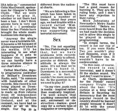 God Save The Sex Pistols God Save The Queen Press Cuttings Page Three